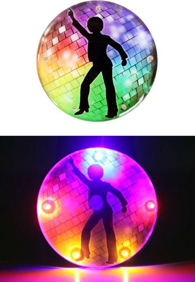 Speldje lichtgevend discobal 5 x 5 cm.