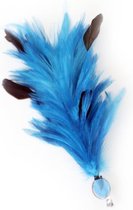 Verenpluim 30 cm buigbaar met speld en clip turquoise