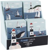CGB GIFTWARE FINEST CATCH Set of 4 Wooden Drinks Coaster | 4 Separate Designs and Novelty | for Your Mugs and Glasses | Novelty Coasters 10x10cm