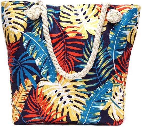 Beach shopper/strandtas met gevlochten handvatten van touw
