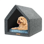 Rexproduct Hondenhuis – Hondenhuisjes voor binnen - Hondenkussen inbegrepen – Hondenhuizen voor in huis – Hondenhok - Hondenmand gemaakt van Gerecycled PETflessen - PETHome - Donkergrijs Blauw