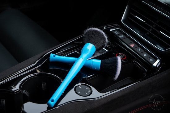 Set de 2 brosses de voiture - lavage de voiture - brosse pour jantes - durable - séchage rapide - pas de rayures - facile à utiliser - brosse de détail - brosse multifonctionnelle - brosse d'intérieur de voiture