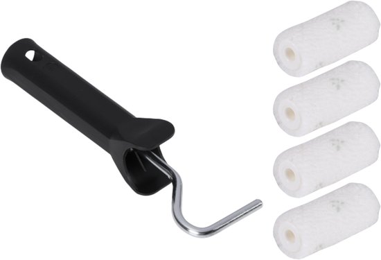 Copenhagen Pro lakrollers - microvezel - 4 stuks - 5.5 cm - incl beugel - voor gladde ondergronden