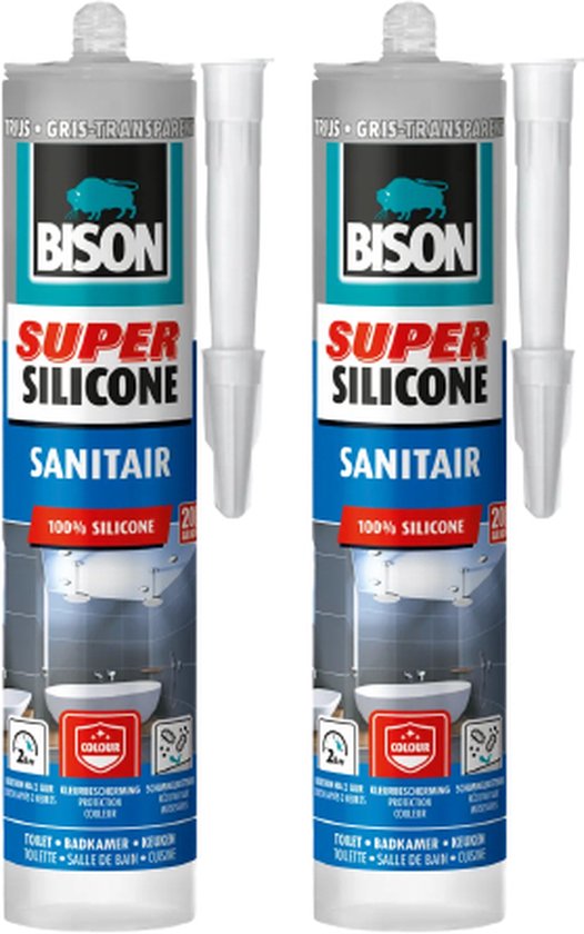 Bison Mastic silicone Cartouche blanche 310 ml 