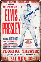 Signs-USA - Concert Sign - metaal - Elvis Presley - Florida Theatre - 20x30 cm