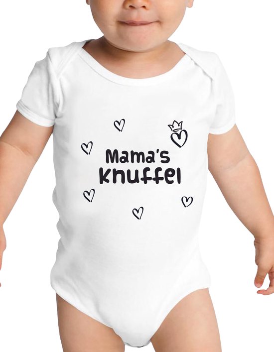 Baby romper - Uniseks - wit met tekst - Mama's knuffel Maat 92 - korte mouwen -... | bol.com