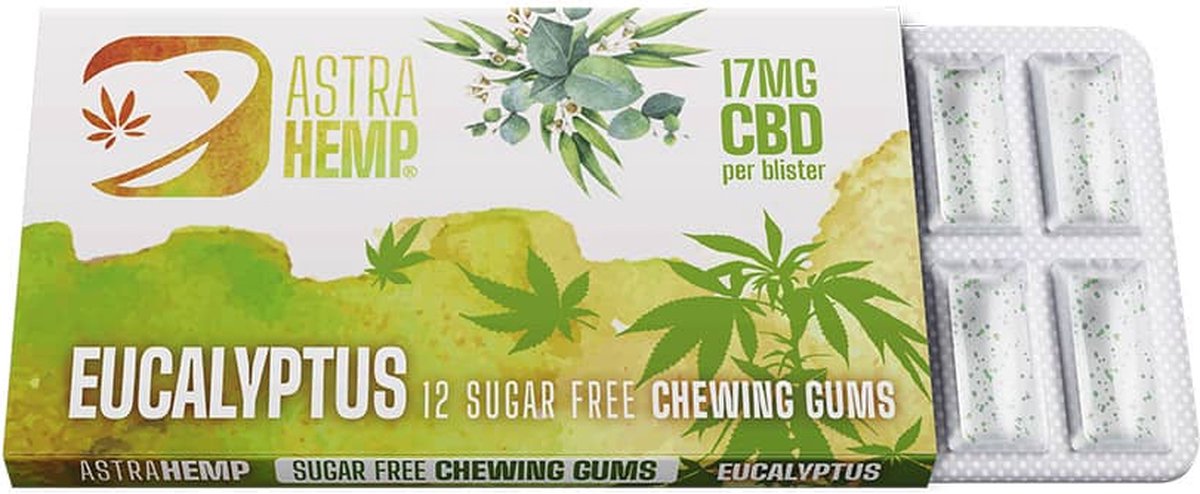 5 x Astra Hemp Eucalyptus Chewing Gum (17mg CBD)