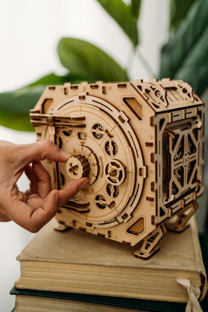 Wood Trick – Modelbouw 3D houten puzzel – Tandwiel kluis 'Geared safe' (WDTK037) – 259 stuks - Geen lijm noch verf nodig! — afbeelding 8