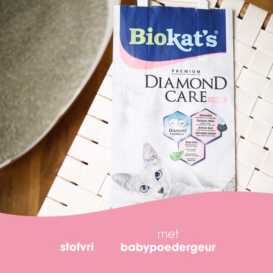 Biokat's Diamond Care Fresh - 10 L - Kattenbakvulling - Klontvormend - Babypoeder geur - Aktieve kool