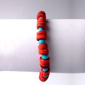 Kokoskralen armband - oranje/blauw - set van 3