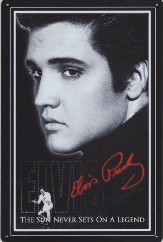 Wandbord Concert Muziek - Elvis Presley The Sun Never Sets On A Legend