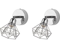 ERMA - Wandlamp set van 2 - Zilver - Metaal