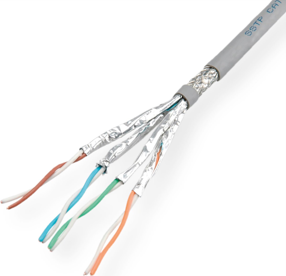ROLINE S/FTP (PIMF) kabel Cat.6 (Class E) Massief, 100m