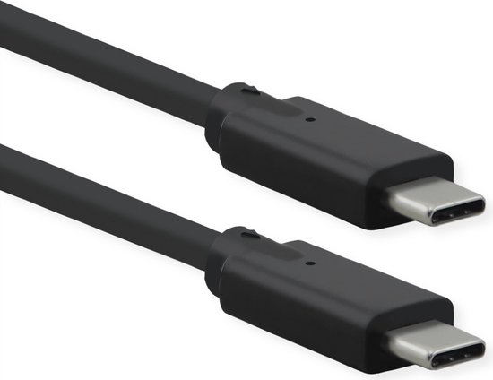 ROLINE USB 3.2 Gen 2x2 Kabel, Emark, C-C, M/M, 20Gbit/s, 100W , zwart, 1,5 m