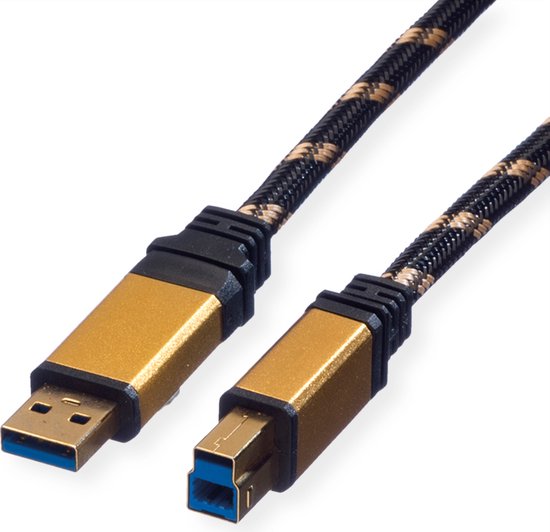 ROLINE GOLD USB 3.2 Gen 1 kabel, type A-B, 0,8 m