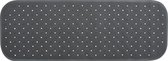 MSV Douche/bad anti-slip mat badkamer - rubber - grijs - 36 x 97 cm - met zuignappen - extra lang formaat