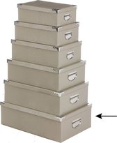 5Five Opbergdoos/box - beige - L48 x B33.5 x H16 cm - Stevig karton - Crocobox