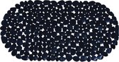 MSV Douche/bad anti-slip mat - badkamer - pvc - zwart - 39 x 99 cm - zuignappen - steentjes motief