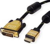ROLINE GOLD Monitorkabel DVI - HDMI, M-M, (24+1) dual link, Retail Blister, 5 m