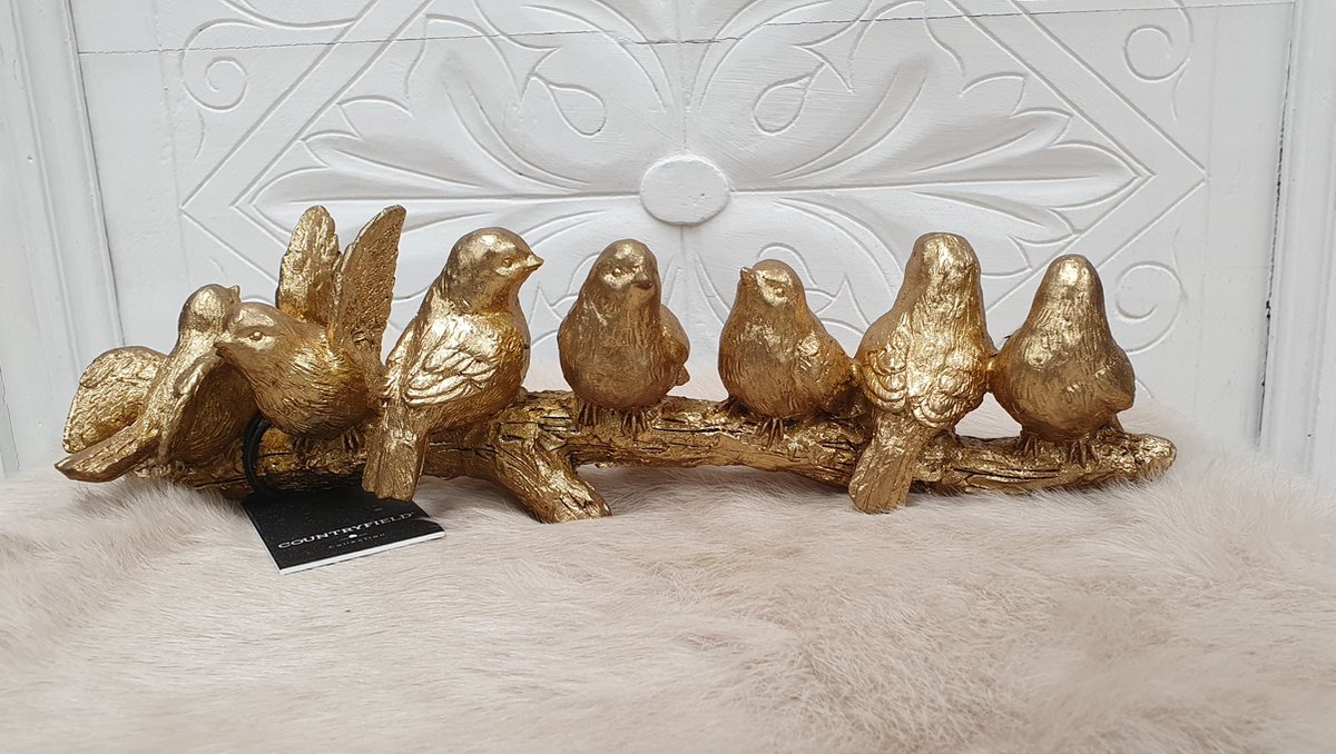 Countryfield 7 Vogels op tak goudkleur
