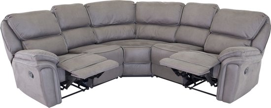 Saranda canapé d'angle canapé inclinable PU cuir artificiel gris.