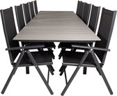 Levels tuinmeubelset tafel 100x229/310cm en 10 stoel Break zwart, grijs.