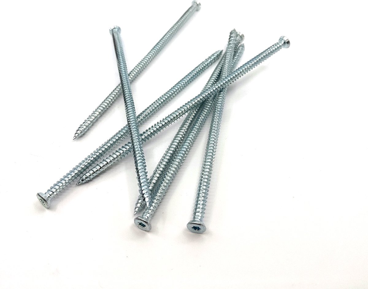UFAST kozijnschroef Ø 7.5 x 202 mm - Platte kop - Torx - Voldraad - Verzinkt - 10 stuks