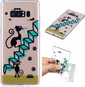 Softcase hoes katten op trap Samsung Galaxy Note 8