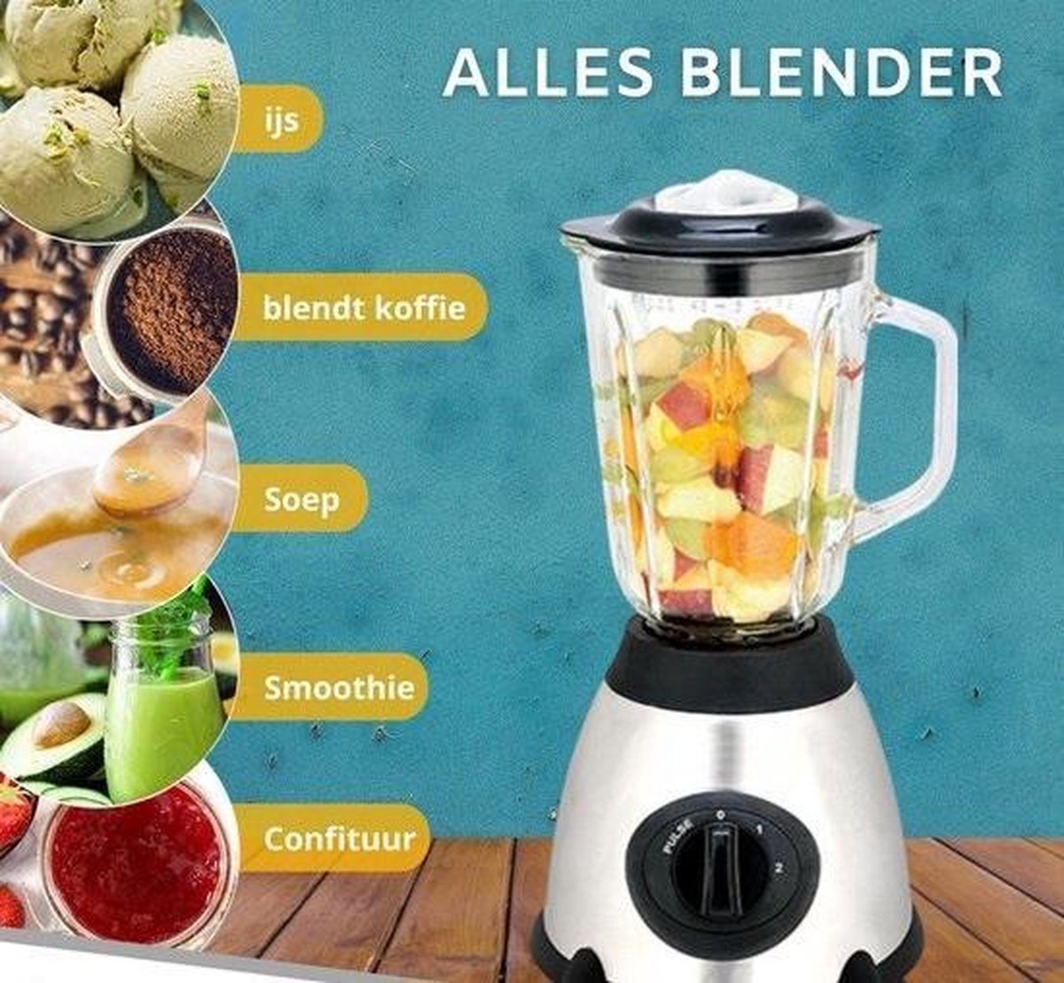 Kenz Blender professionnel bol incassable 1500w 15 vitesses à prix pas cher