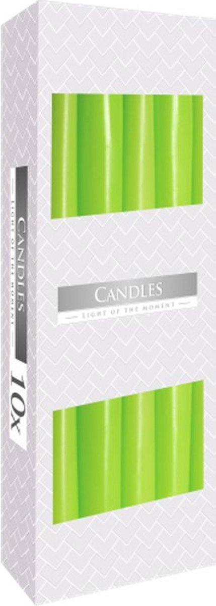 Cosy & Trendy Spitskaarsen - Ø 2.3 cm x 24.5 cm - Groen - Set-10 - 7 Branduren