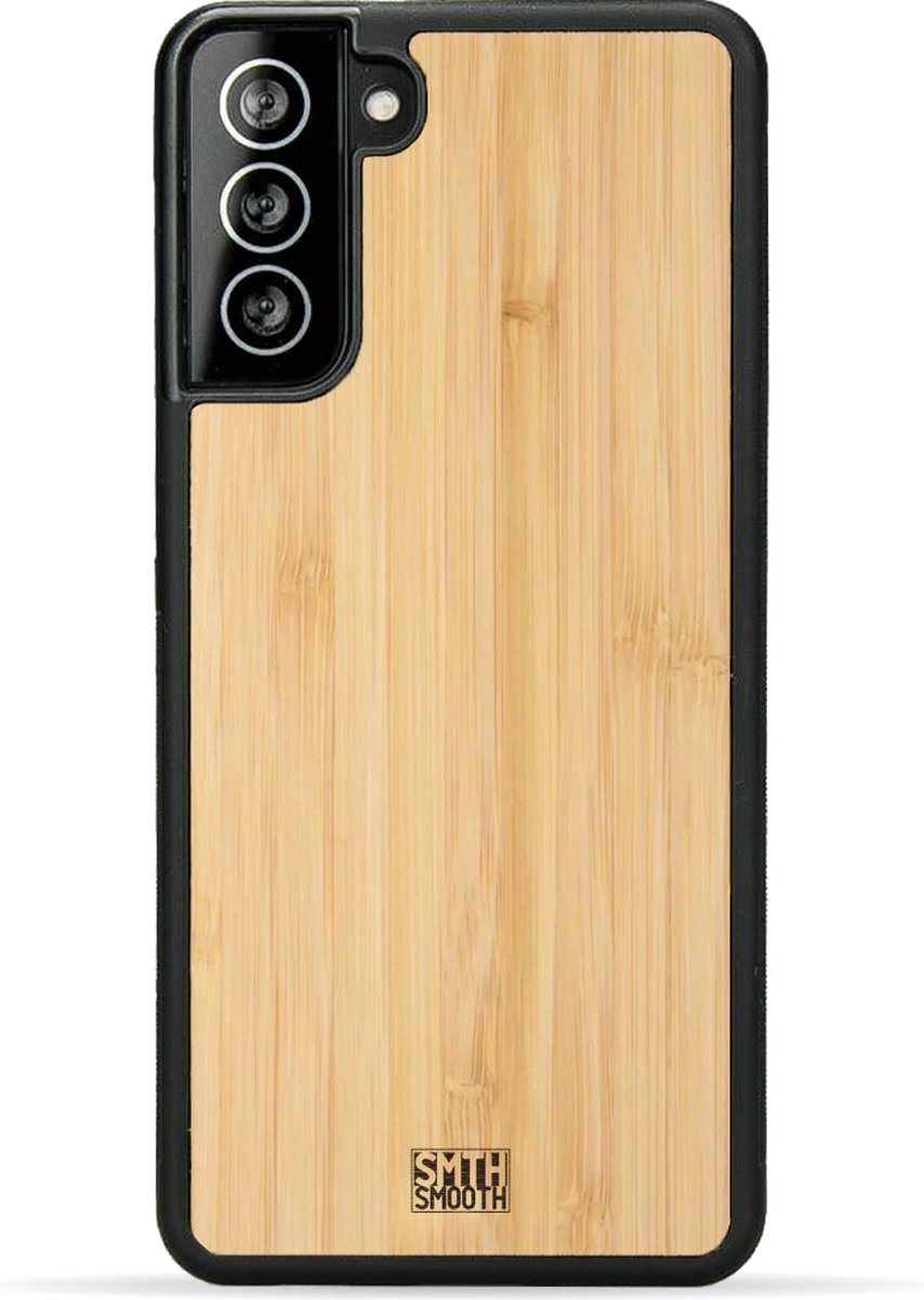 SMOOTH houten Samsung Galaxy S22 hoesje - BAMBOE - stijlvol en beschermend - gemaakt van echt hout en TPU - ecologisch en duurzaam