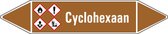 Cyclohexaan leidingmarkering op vel 75 x 17 mm - 8 per vel
