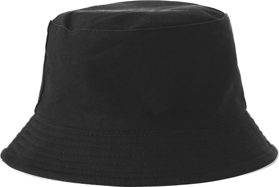 Yucka - Bob - Chapeau de pêcheur - Chapeau - Festival - Femme - Homme - 58 cm - Taille unique - Double couche - Katoen - noir