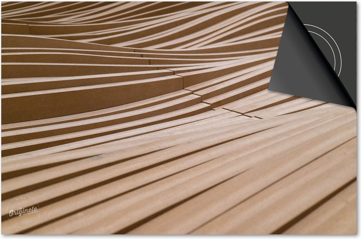 Inductie beschermer 78x52 - afdekplaat inductie mat - Dietrix Kookplaat beschermer - Base - Hout en Boom - Houten latten patroon
