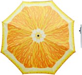 Parasol - Orange fruit - D160 cm - sac de transport inclus - piquet de parasol - 49 cm