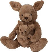 Kangoeroe met baby knuffel van zachte pluche - 38 cm zittend