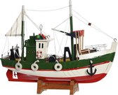 Modèle réduit de bateau de pêche avec de nombreux détails - Bois - 23 x 7 x 18 cm - Décorations de bateaux/navires maritimes