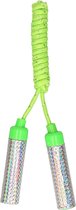 Kids Fun Springtouw speelgoed met glitters - groen - 210 cm - buitenspeelgoed