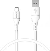 Accezz Kabel - USB C naar USB A Kabel - 0.2 meter - Snellader & Datasynchronisatie - Oplaadkabel - Wit