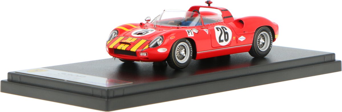 Het 1:43 Diecast-model van de Ferrari 330P Spider #26 van de 12H Sebring van 1965. De coureurs waren B. Grossman en S. Hudson. De fabrikant van het schaalmodel is Looksmart.Dit model is alleen online beschikbaar.