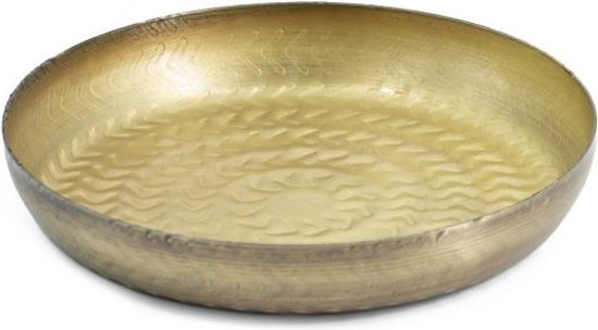 Metalen schaaltje goud - 13x13cm - Amberblokjes - Kolony