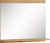 Badplaats Badkamerspiegel Montreal 60 x 12 x 50 cm - Eiken - Spiegel met Houten Frame en Planchet