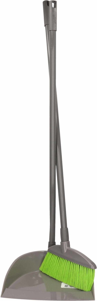 Goedkoopste Groene stoffer en blik met lange steel 76 cm - Huishoud/schoonmaakproducten - Huishouding - Schoonmaken - Bezem/veger met lange steel