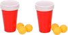 Afbeelding van het spelletje Beerpong 18 delig - 12 bekers met 6 balletjes - Bierpong - Bier-pong - Beer pong set - Beerpong bekers - Beerpong tafel
