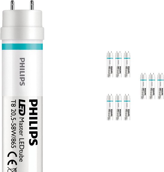 Voordeelpak 10x Philips LED Buis T8 MASTER Value (EM/Mains) High Output 20.5W 3100lm - 865 Daglicht | 150cm - Vervangt 58W