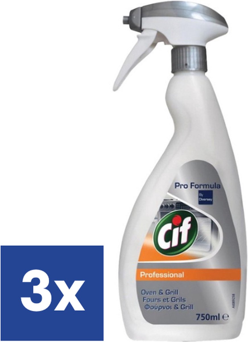 Cif Professional Four & Grill Spray - 3 x 750 ml