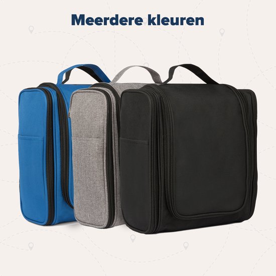 TRVLMORE XL Toilettas met Haak - Hangend - Heren - Dames - Mannen - Vrouwen - Make-up Tasje - Zwart