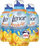 3x Lenor Wasverzachter Fresh Air Stralende Zon 57 Wasbeurten 798 ml