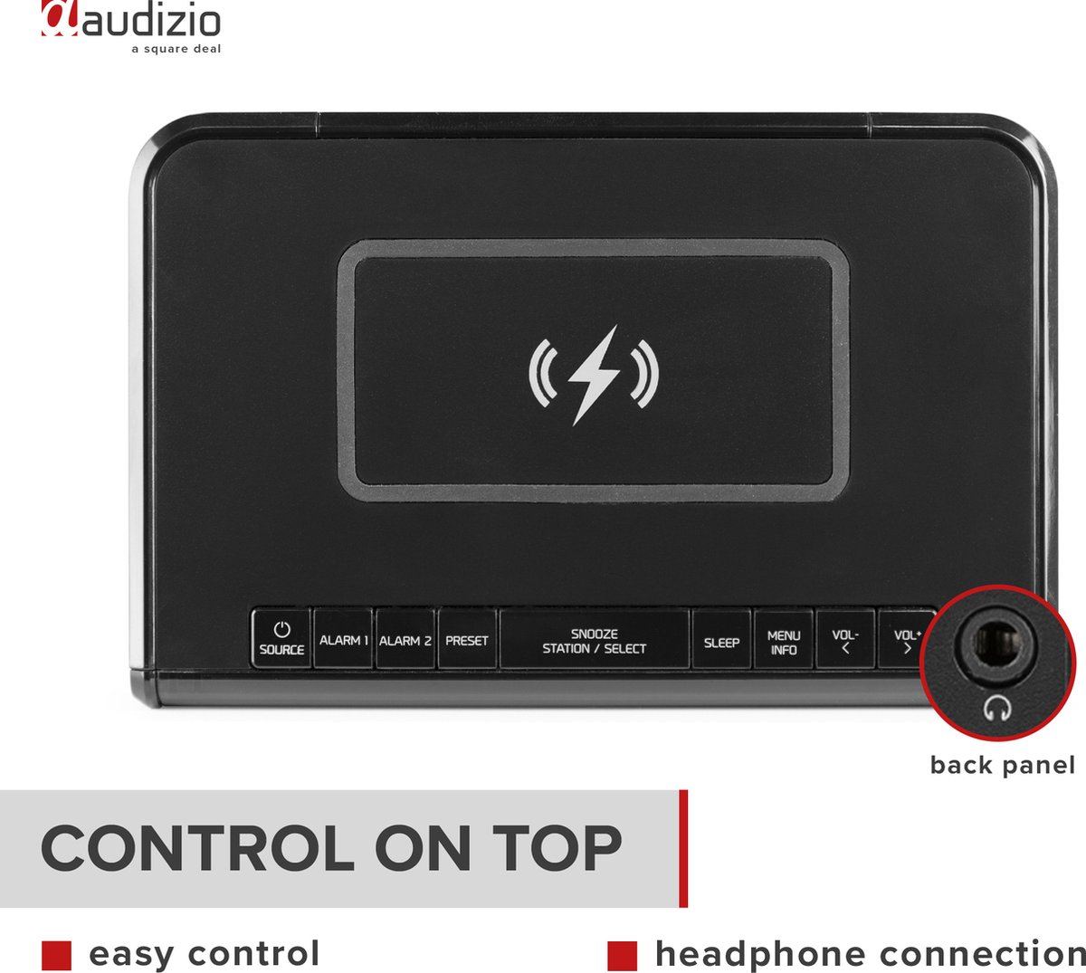 Radio-réveil DAB - Audizio Cuneo - Radio-réveil Bluetooth avec