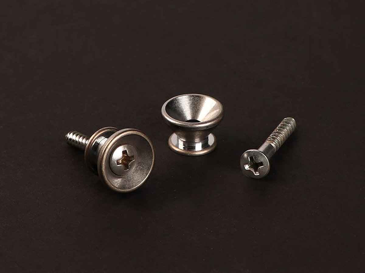 Gotoh EP-B2 Strap Buttons - Set van 2, Verouderd Aluminium